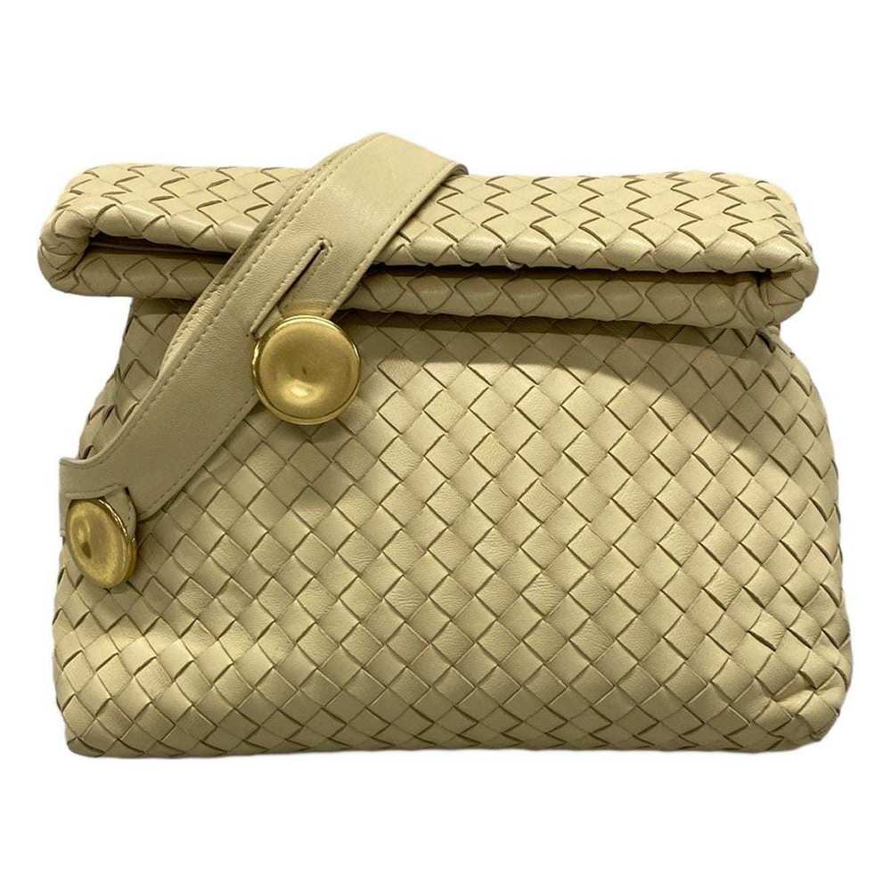 Bottega Veneta Intrecciato BV Fold Leather Shoulder Bag Beige